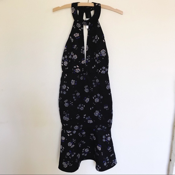 NWT Endless Rose Black Floral Halter Dress - Picture 2 of 7